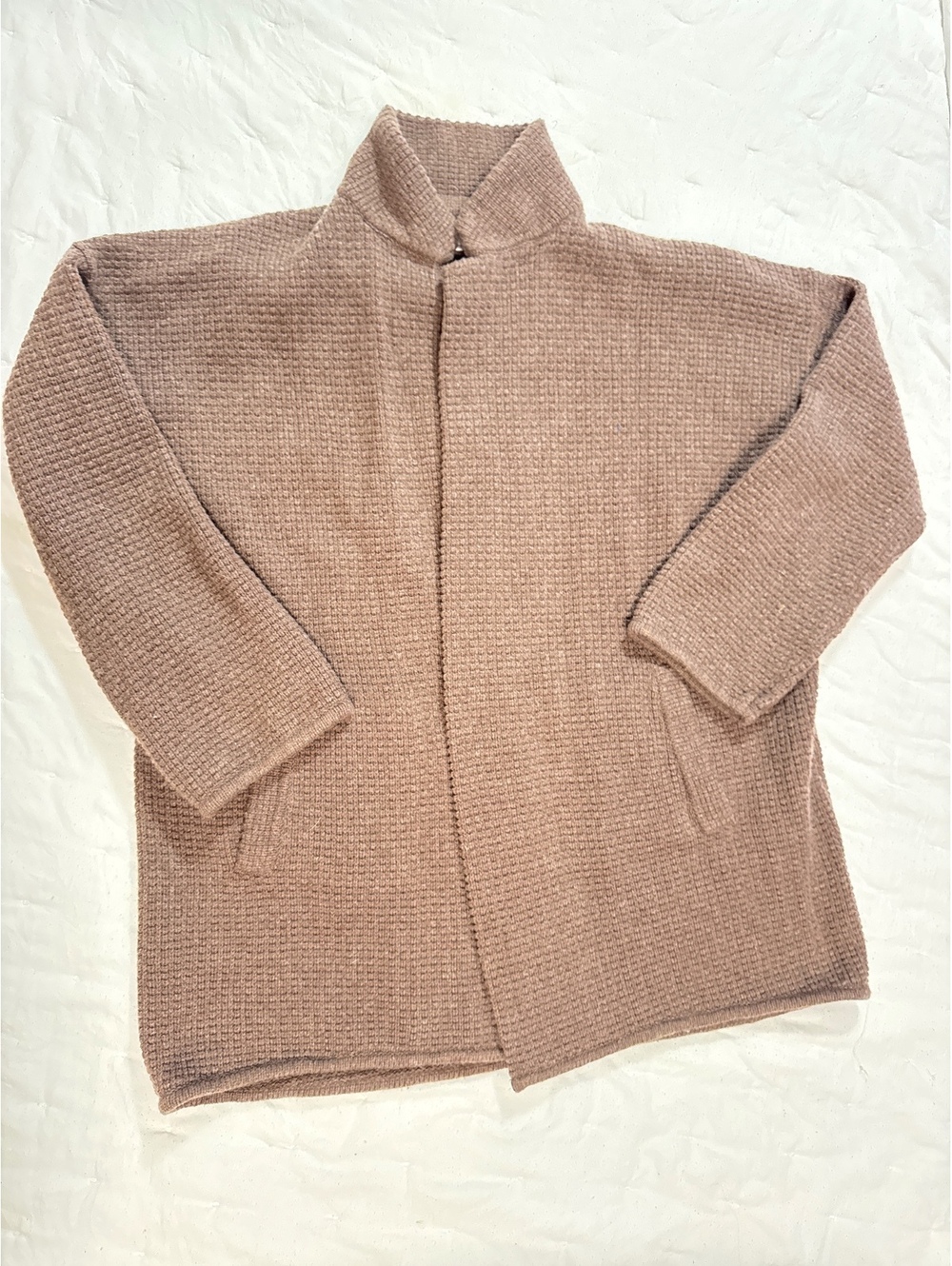 Madewell Medium Brown Textured Knit Sweater Jacket